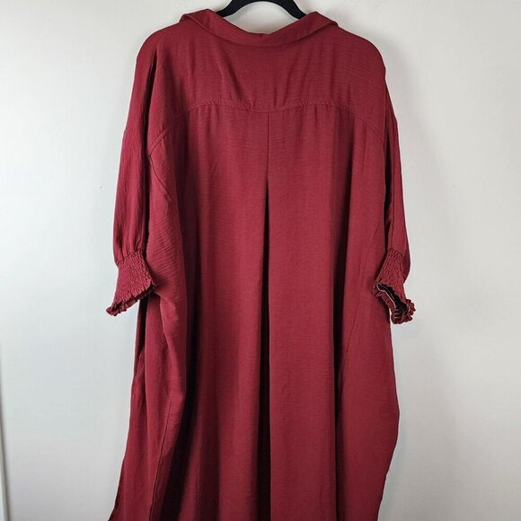Umgee sz XL women burgundy red relaxed fir tunic dress oversized - Picture 9 of 11